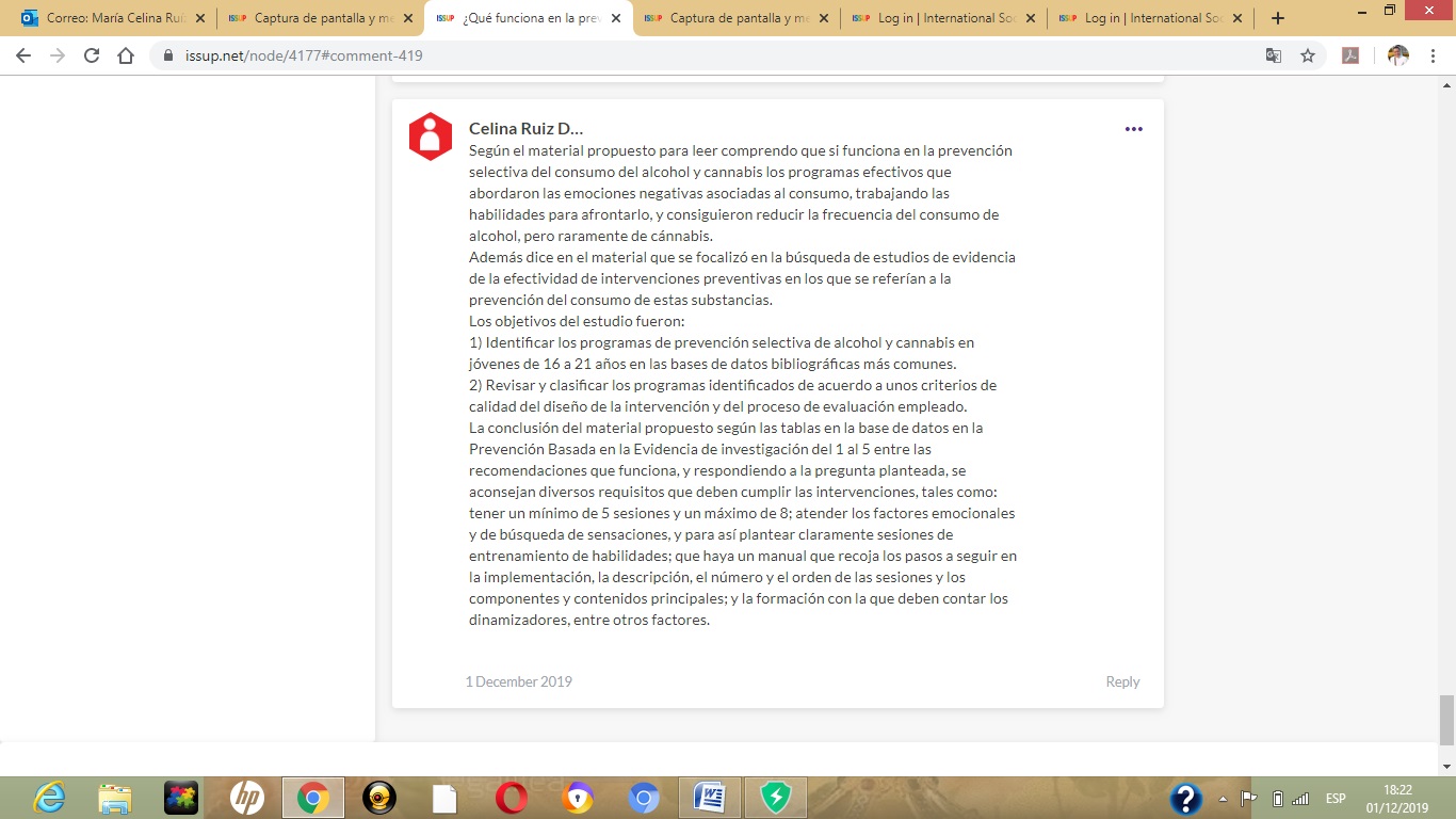 Segunda intervención en el foro, síntesis del material