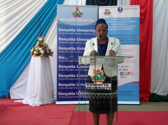 Dr Beatrice Kathungu, presenting a paper during the conference