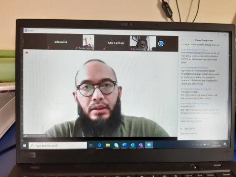 the regular virtual meetings on drug treatment services during COVID-19 pandemic in Indonesia moderated by UNODC National Mentor for Indonesia.