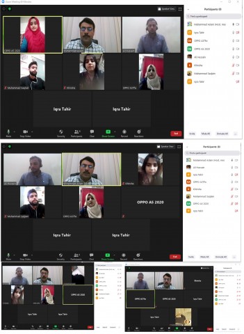 الاجتماع الشهري لأعضاء ISSUP ومنتدى الشباب في باكستان sTeam Sialkot على الانترنت / فيا زووم.