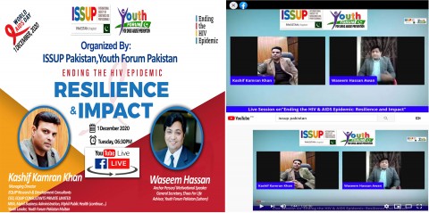 Жива сесія на "Залежність VS прозалежність", організована ISSUP Пакистан глава і молодіжний форум Пакистану (для профілактики вживання наркотиків) 1 грудня 2020 року з ISSUP Пакистан глава Facebook.