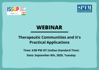ISSUP India Therapeutic Communities Webinar Flyer