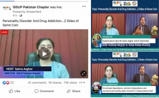 ISSUP Pakistan Chapter and Youth Forum Pakistan Conducted A Live Session on "PERSONALITY DISORDER AND DRUG ADDICTION..... 2 SIDES OF THE SAME COIN" on Dated 16th December, 2020.