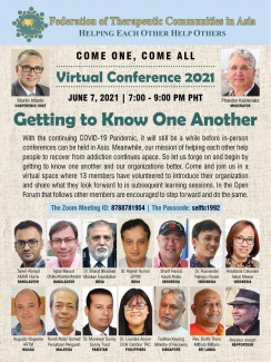 Federation of Therapeutic Communities in Asia Virtual Conference 2021 Getting To Know One Another