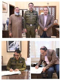 Mr Sana Ullah Rathore Chairman MATH and City Police Officer (CPO) Gujranwala signing the MoU