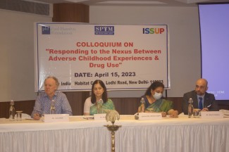 From the Left_Mr. Gary Reid, Technical Advisor, SPYM :: Dr. Anju Dhawan, M.D. Professor, NDDTC AIIMS :: Justice (Ms.) Mukta Gupta, Chairperson, Juvenile Justice Committee, Hon’ble High Court of Delhi :: Mr. Marco Teixeira, Regional Representative, Regional Office for South Asia (ROSA), United Nations  Office on Drugs & Crime