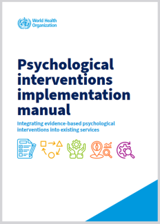 This manual provides managers and others responsible for planning and delivering services with practical guidance on how to implement manualized psychological interventions for adults, adolescents and children.