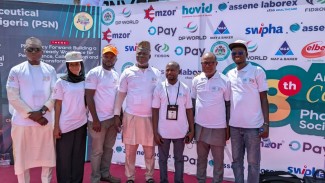 A Group of New Volunteers from different location across Nigeria  during the 2025 Pharmaceutical society of Nigeria conference 2025