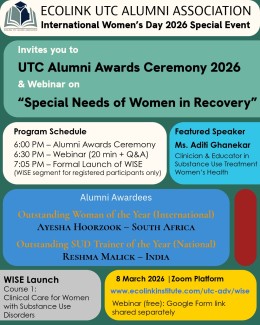 Webinar on Special needs of Women in Recovery