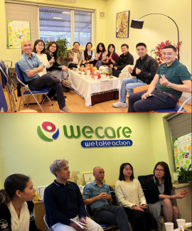 Representatives from WeCare, CREATA-H, HMU, IDEA, and ISSUP Vietnam