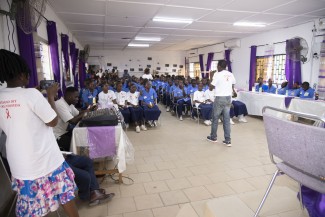 a lecture on the connections of substance use and Hiv Aids