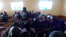 Nelly Ndirangu creating drug awareness among high school students in Muranga County Kenya