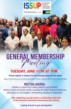 ISSUP Bahamas General Membership Meeting Flyer - 11 June 2024
