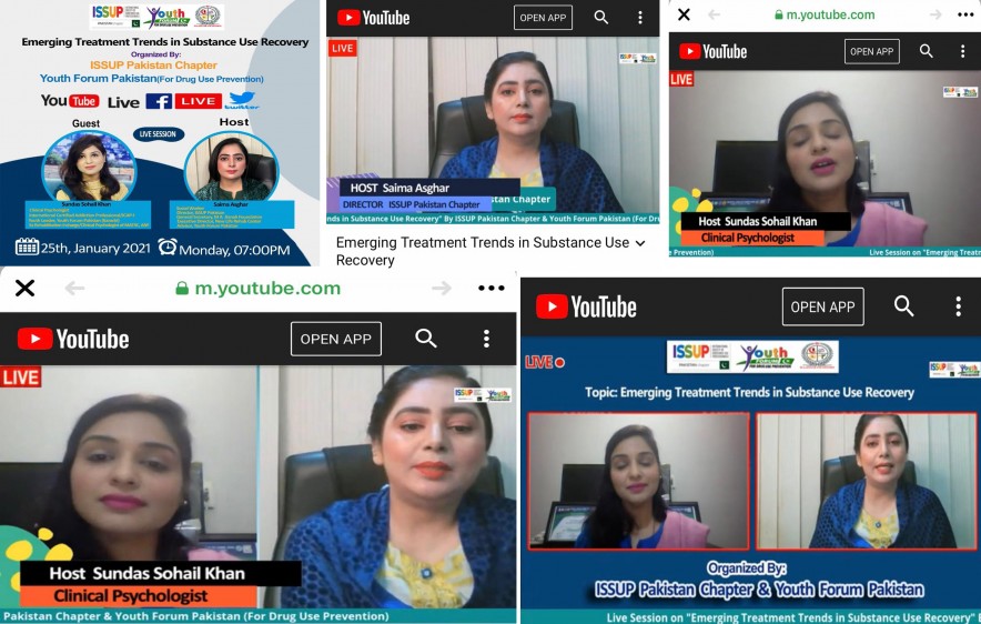 Live Session on "EMERGING TREATMENT TRENDS IN SUBSTANCE USE RECOVERY" By ISSUP Pakistan Chapter, Youth Forum Pakistan and M A Jinnah Foundation